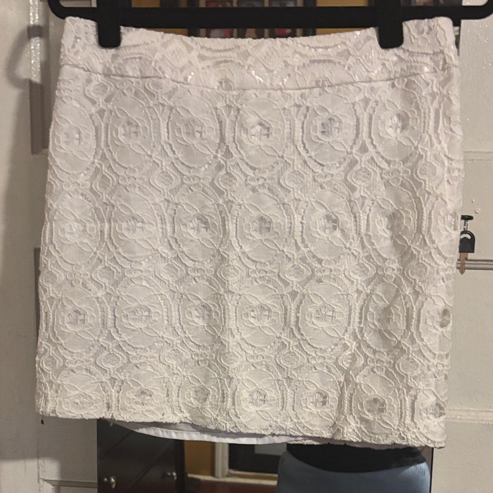 Kensie White Lace Pencil Skirt